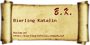 Bierling Katalin névjegykártya